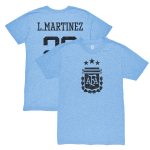 lautaro martinez argentina national team 1863fc retro player tri-blend t-shirt – light blue Collection – Brazil World Cup Jerseys and T-Shirts
