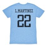 lautaro martinez argentina national team 1863fc retro player tri-blend t-shirt – light blue Collection – Brazil World Cup Jerseys and T-Shirts
