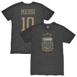 lionel messi argentina national team 1863fc player retro tri-blend t-shirt – heather black Collection – Brazil World Cup Jerseys and T-Shirts