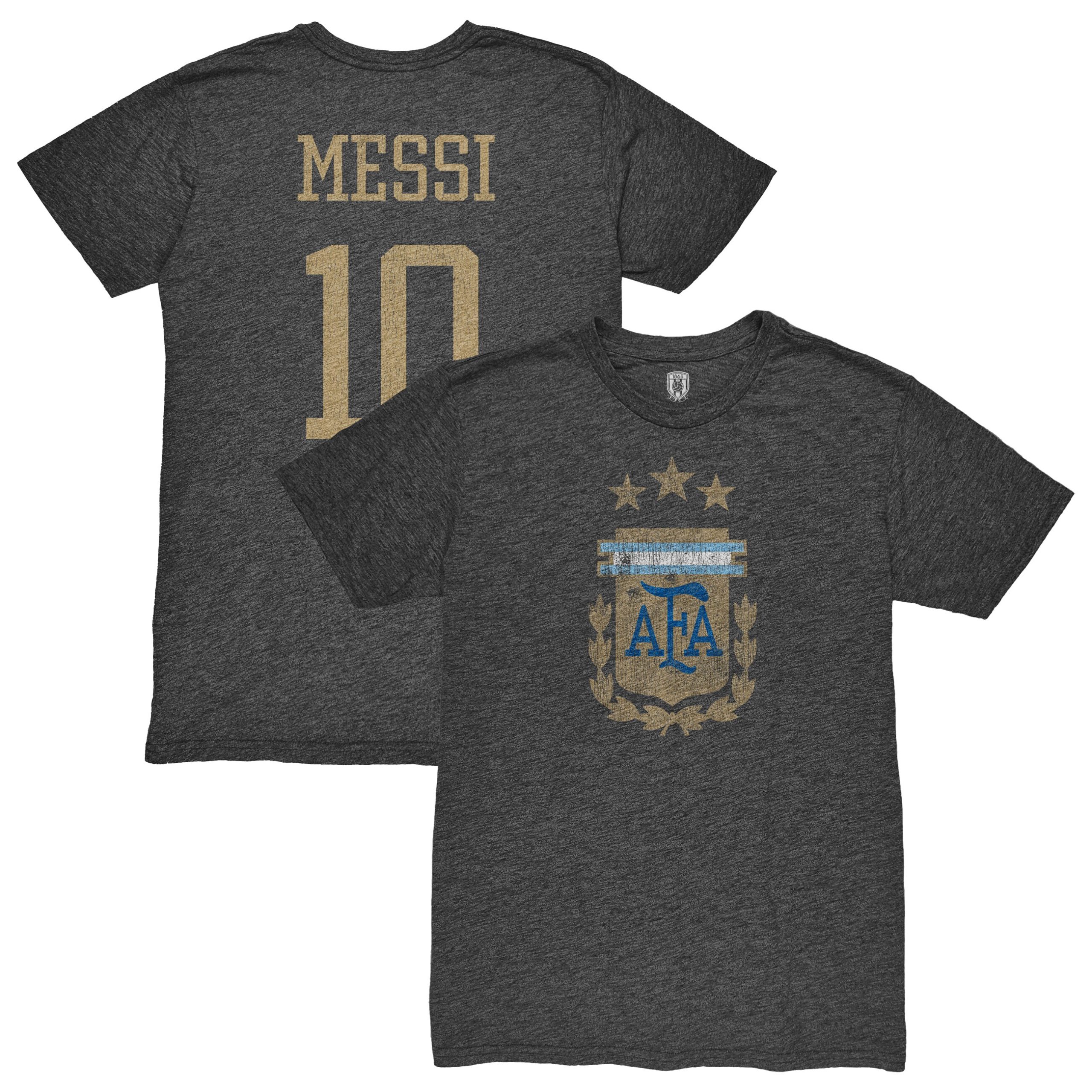 lionel messi argentina national team 1863fc player retro tri-blend t-shirt – heather black Collection – Brazil World Cup Jerseys and T-Shirts