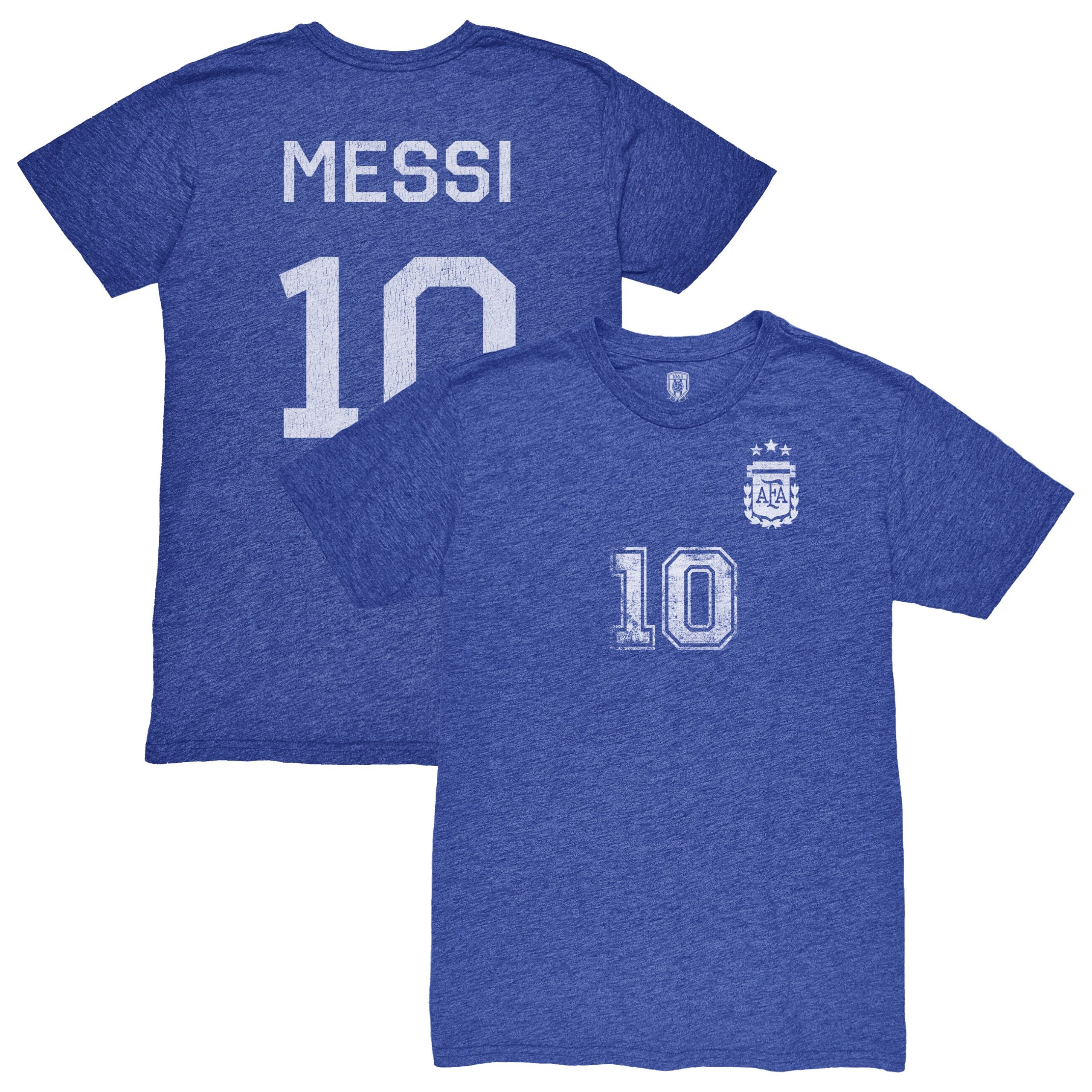 lionel messi argentina national team 1863fc retro name amp number tri-blend t-shirt – blue Collection – Brazil World Cup Jerseys and T-Shirts