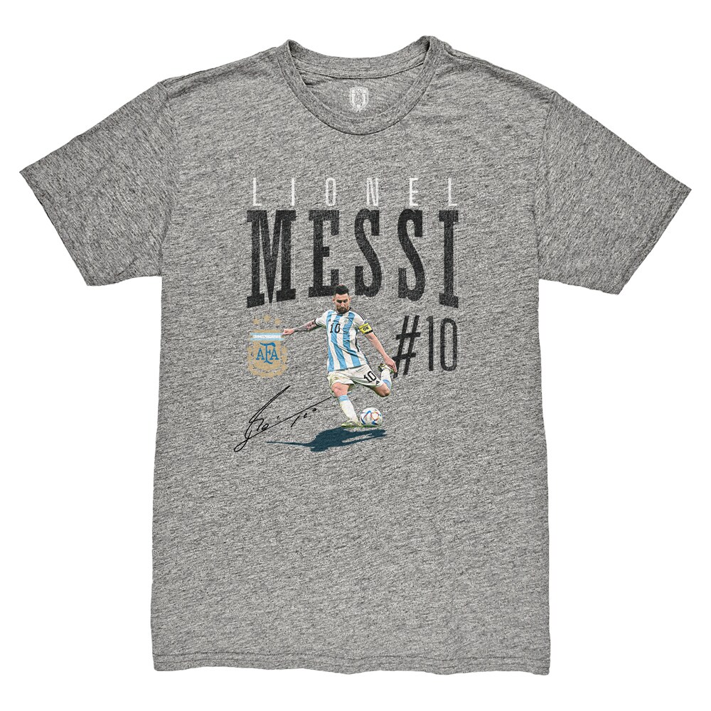 lionel messi argentina national team 1863fc snapshot tri-blend t-shirt – heather gray Collection – Brazil World Cup Jerseys and T-Shirts