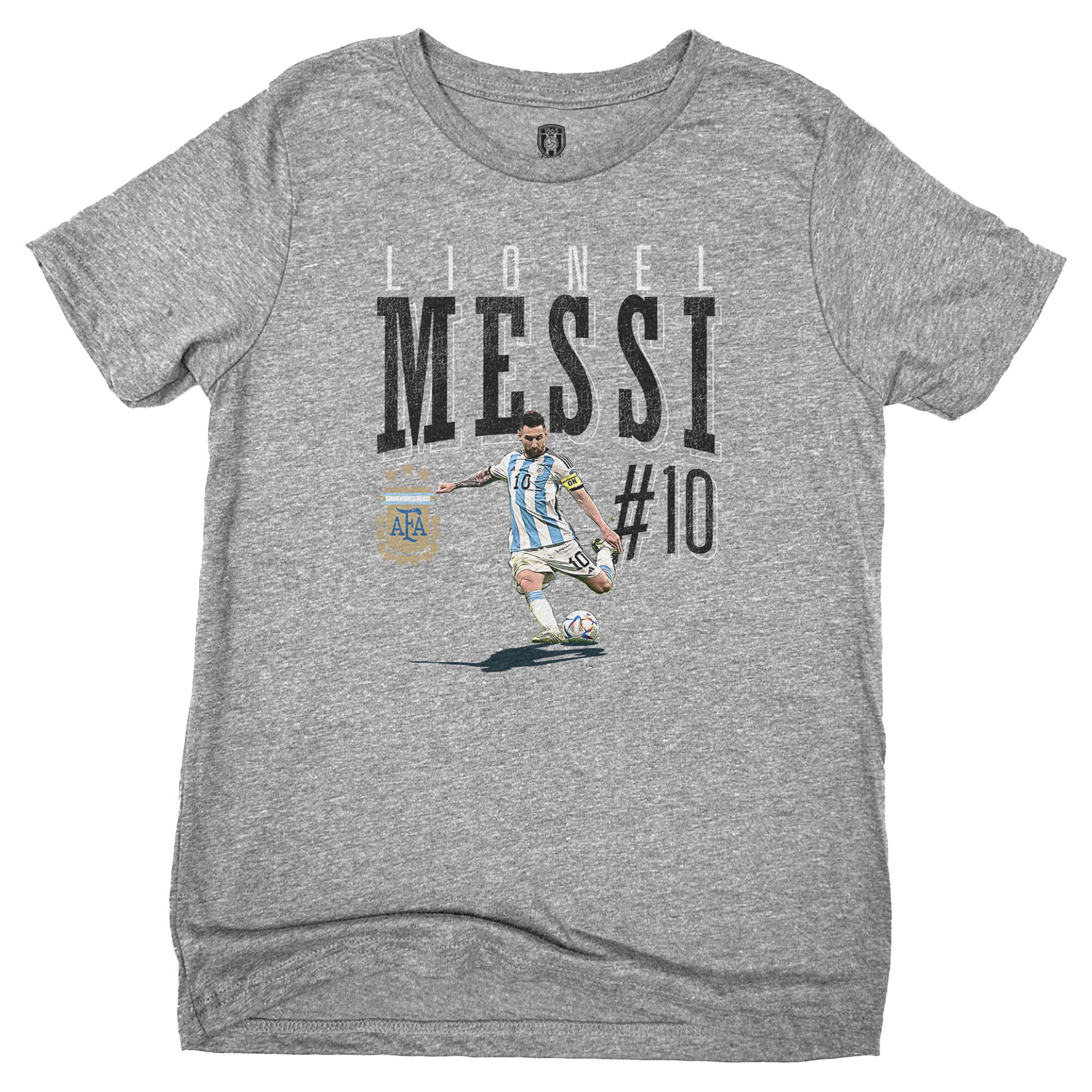 lionel messi argentina national team 1863fc youth snapshot t-shirt – heather gray Collection – Brazil World Cup Jerseys and T-Shirts