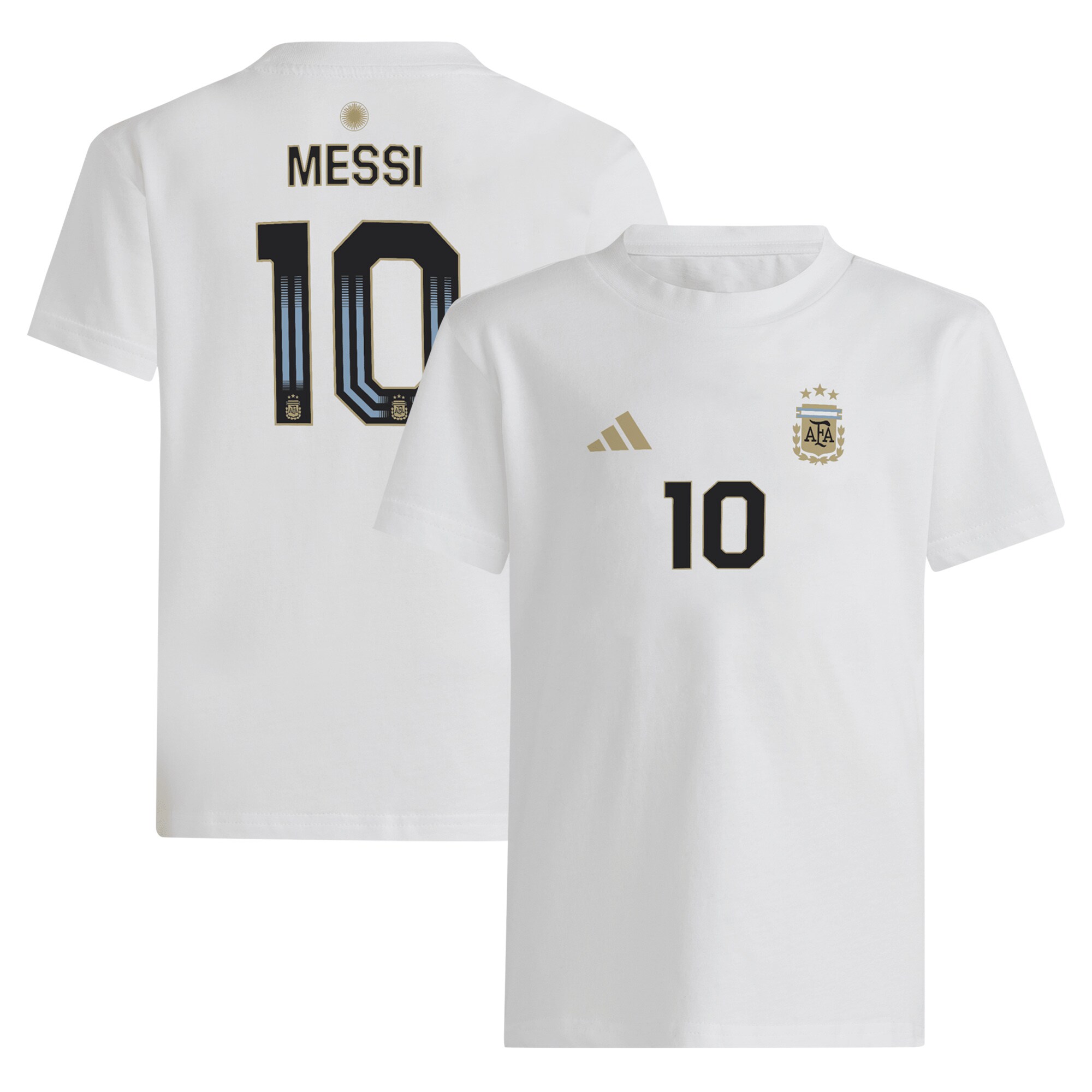 lionel messi argentina national team adidas youth name amp number t-shirt – white Collection – Brazil World Cup Jerseys and T-Shirts