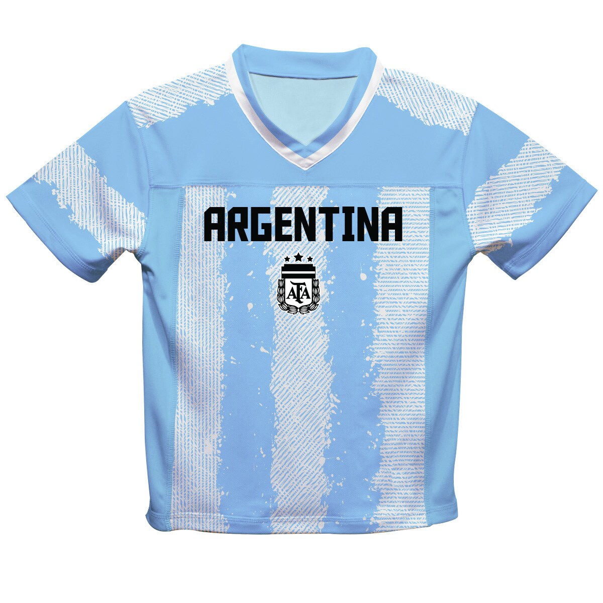 lionel messi argentina national team vive la fete youth painted stripes football jersey – light blue Collection – Brazil World Cup Jerseys and T-Shirts