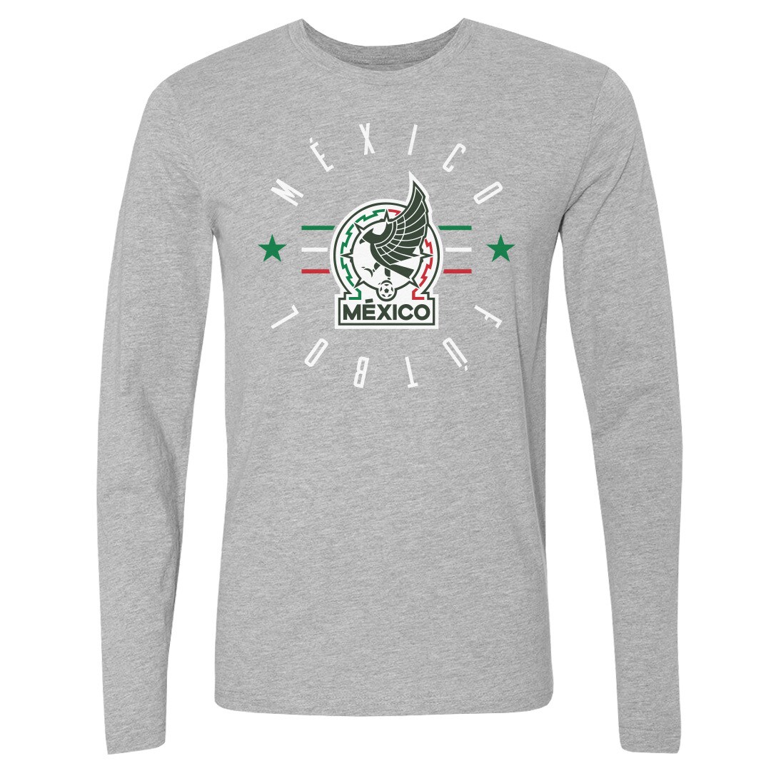 mexico national team 500 level futbol long sleeve t-shirt – heather gray Collection – Brazil World Cup Jerseys and T-Shirts