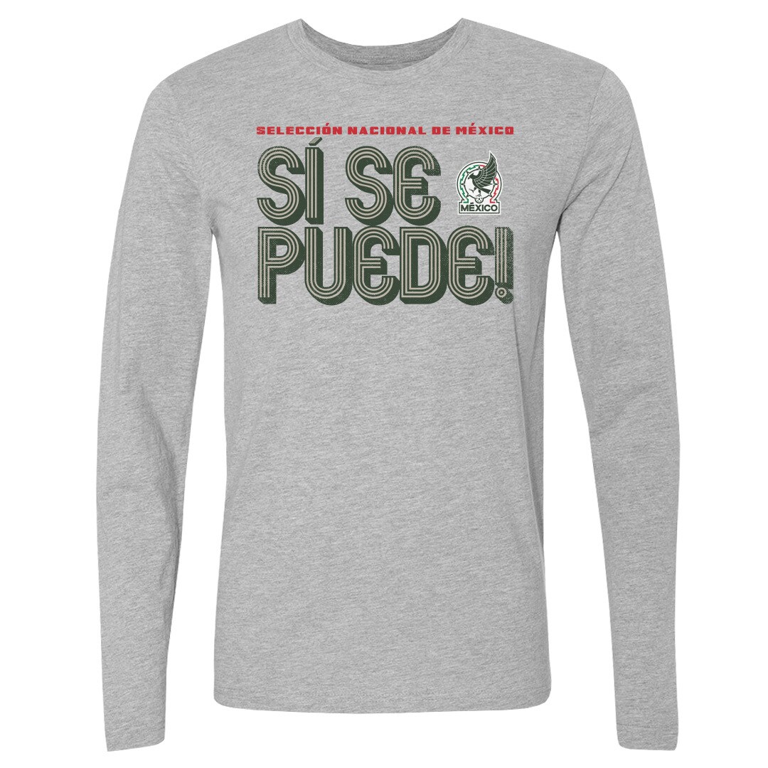 mexico national team 500 level si se puede inline bold long sleeve t-shirt – heather gray Collection – Brazil World Cup Jerseys and T-Shirts