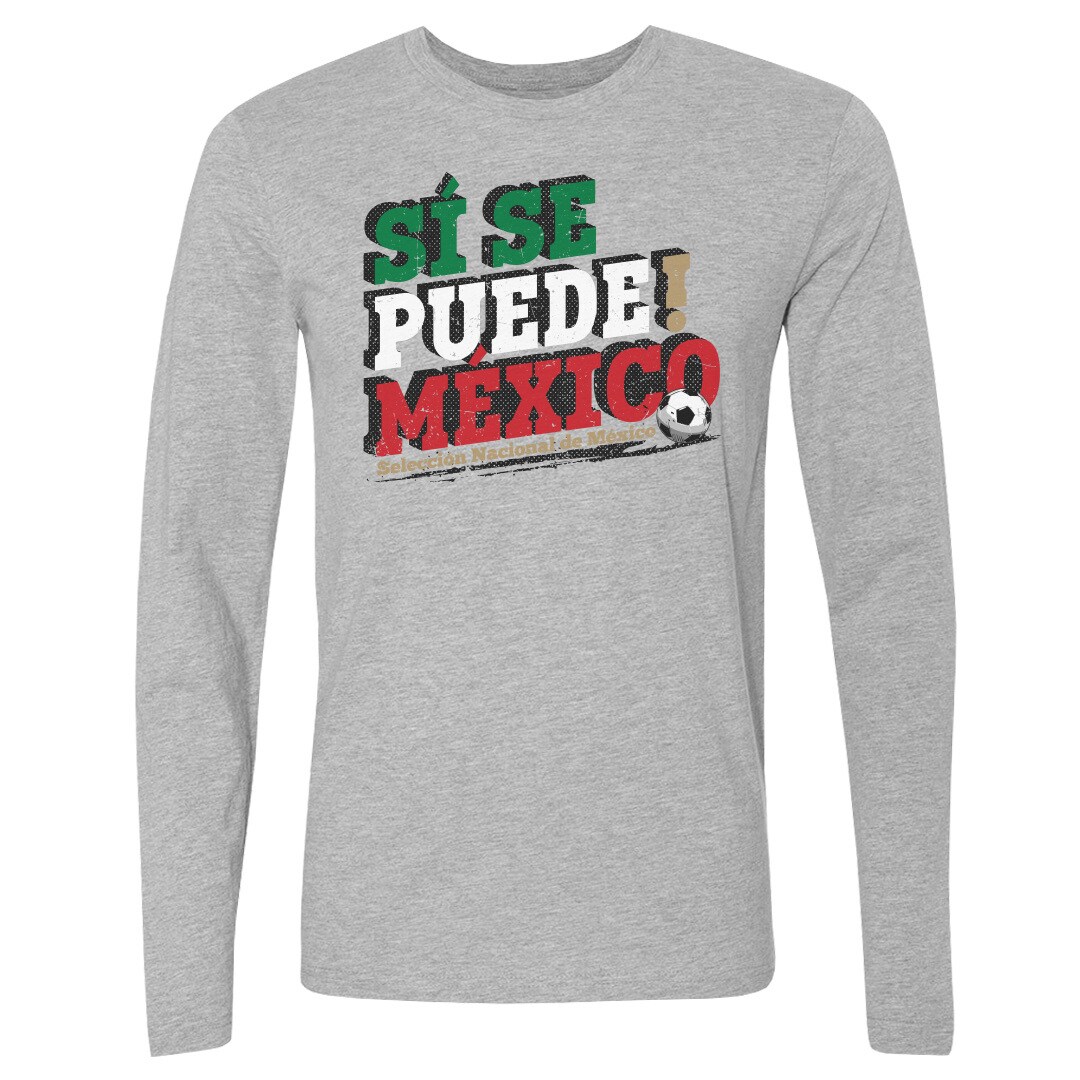 mexico national team 500 level si se puede long sleeve t-shirt – heather gray Collection – Brazil World Cup Jerseys and T-Shirts