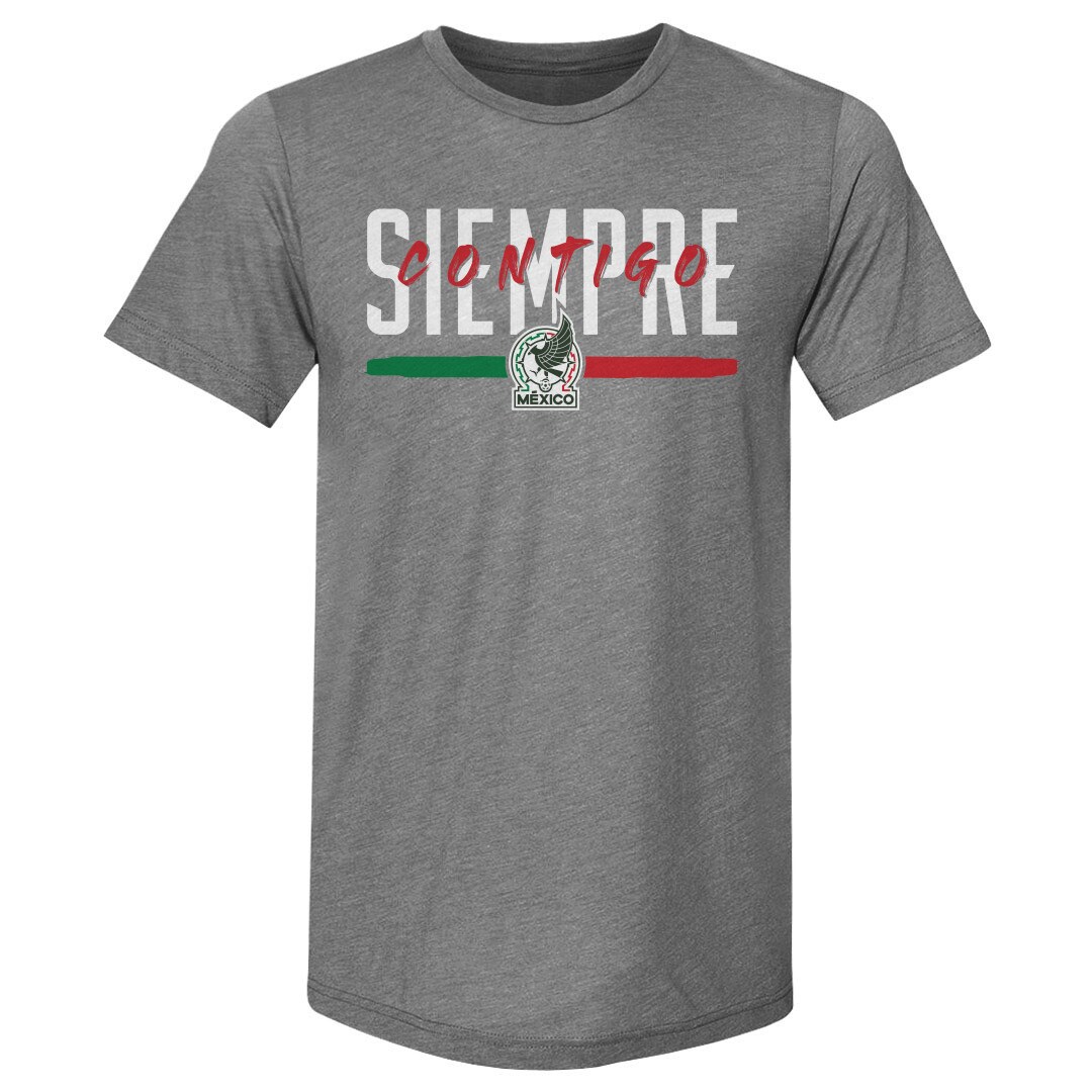 mexico national team 500 level siempre contigo premium tri-blend t-shirt – gray Collection – Brazil World Cup Jerseys and T-Shirts