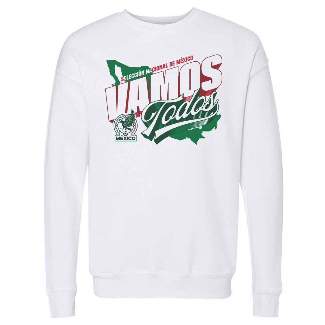 mexico national team 500 level vamos todos country crewneck sweatshirt – white Collection – Brazil World Cup Jerseys and T-Shirts