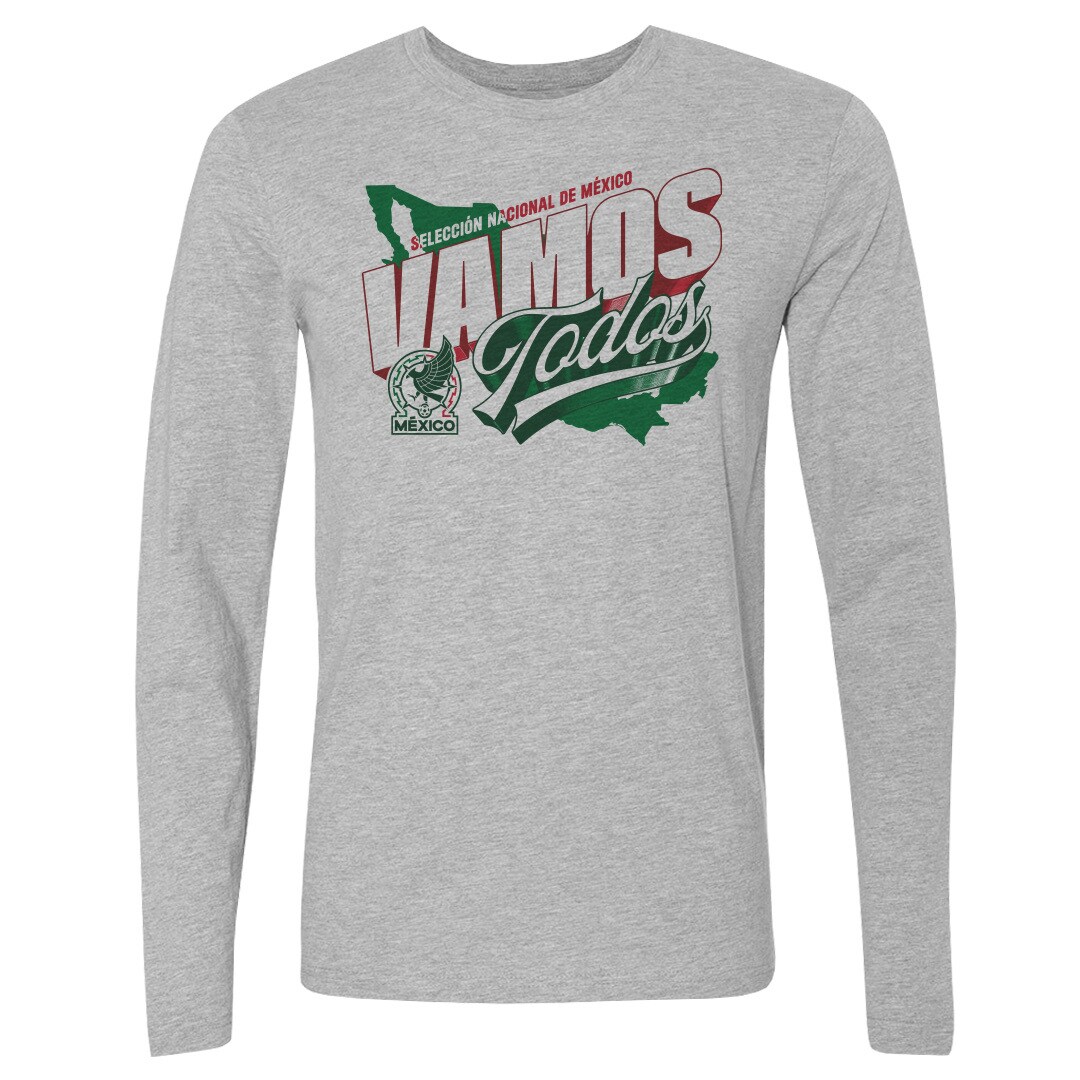mexico national team 500 level vamos todos country long sleeve t-shirt – heather gray Collection – Brazil World Cup Jerseys and T-Shirts