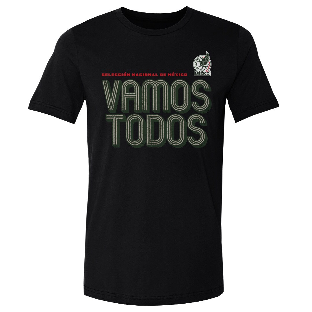 mexico national team 500 level vamos todos inline bold cotton t-shirt – black Collection – Brazil World Cup Jerseys and T-Shirts