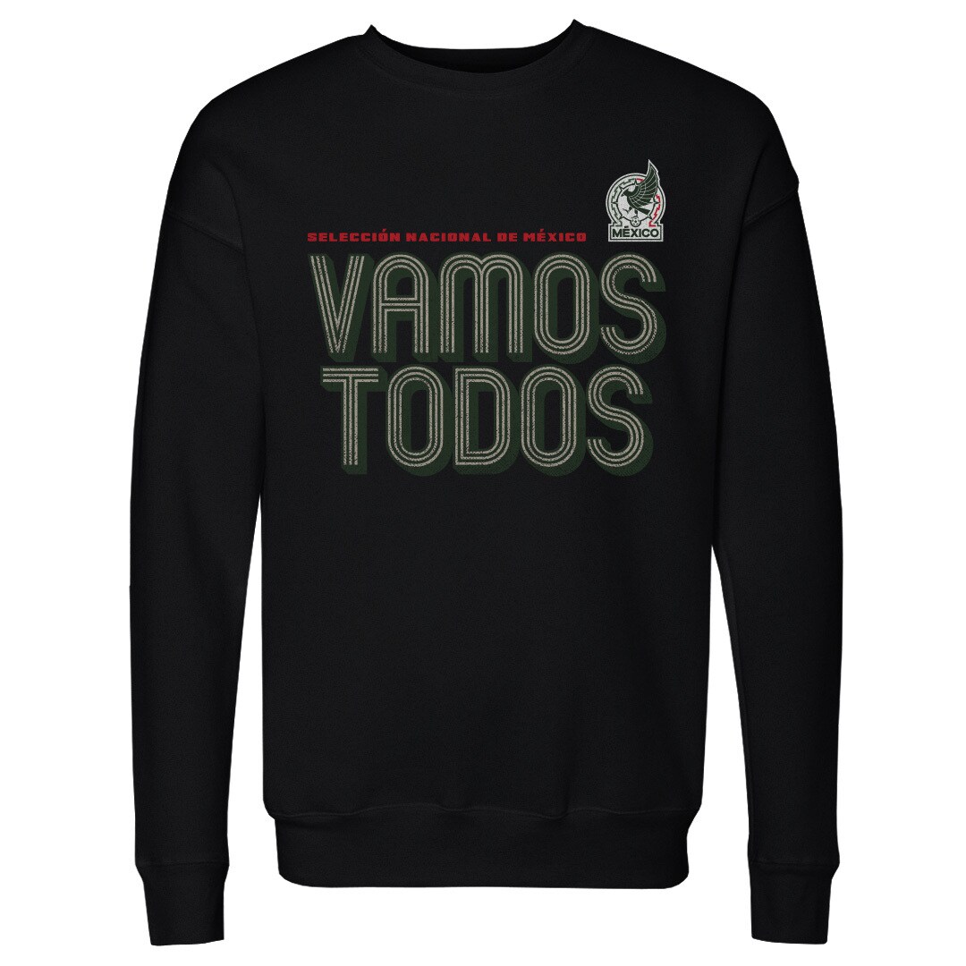 mexico national team 500 level vamos todos inline bold crewneck sweatshirt – black Collection – Brazil World Cup Jerseys and T-Shirts