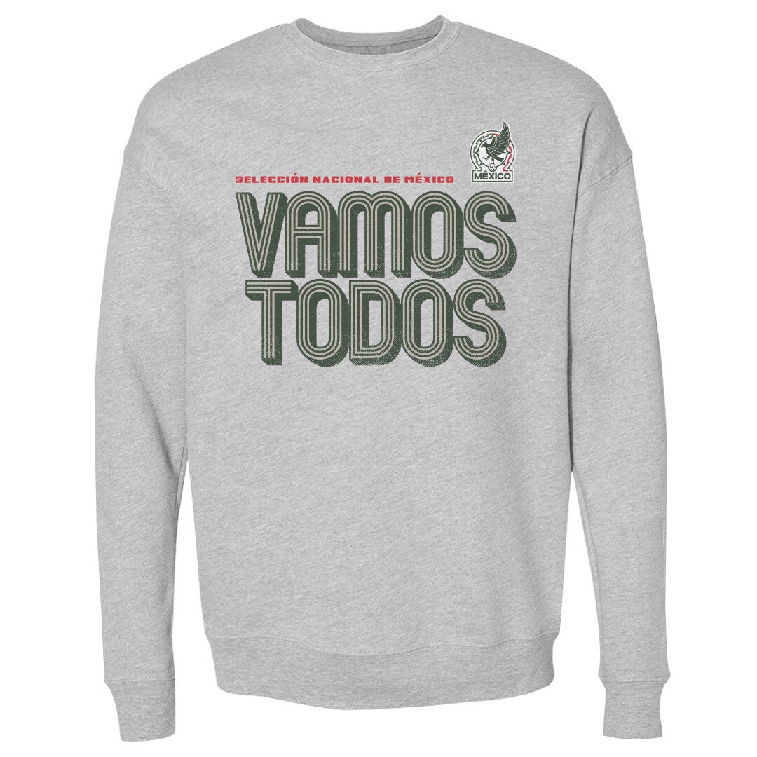 mexico national team 500 level vamos todos inline bold crewneck sweatshirt – heather gray Collection – Brazil World Cup Jerseys and T-Shirts