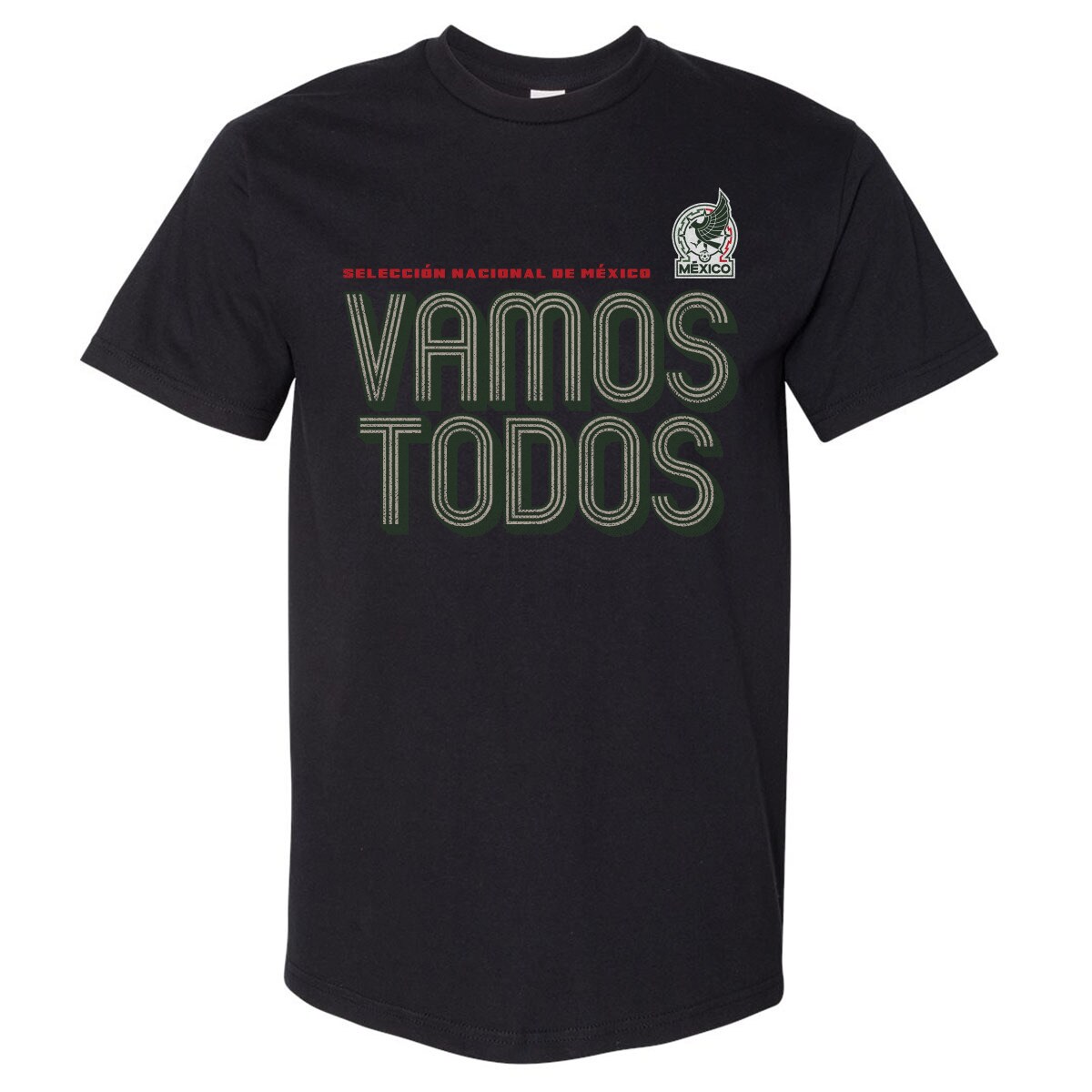 mexico national team 500 level vamos todos inline bold heavyweight t-shirt – black Collection – Brazil World Cup Jerseys and T-Shirts
