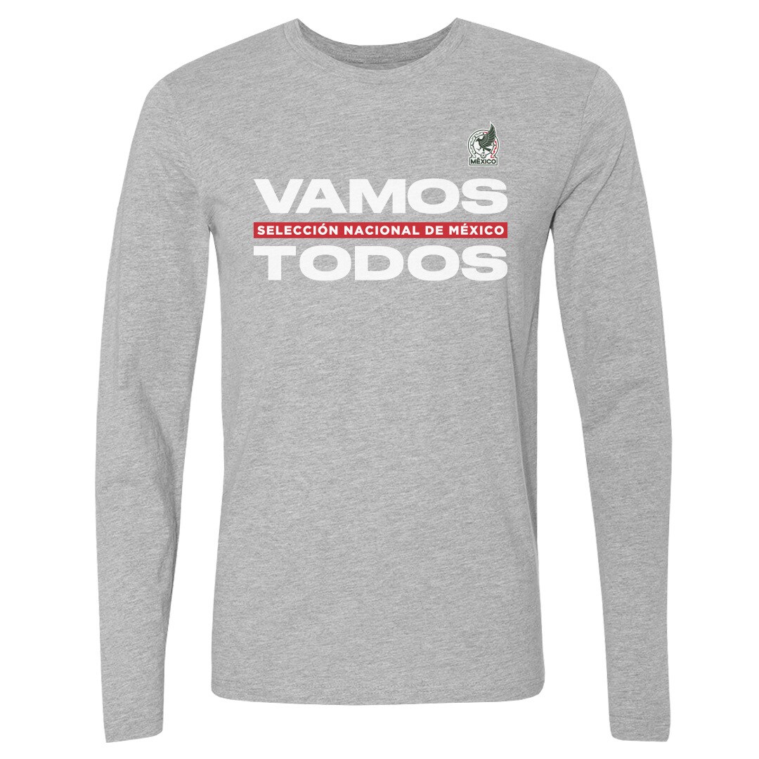 mexico national team 500 level vamos todos long sleeve t-shirt – heather gray Collection – Brazil World Cup Jerseys and T-Shirts