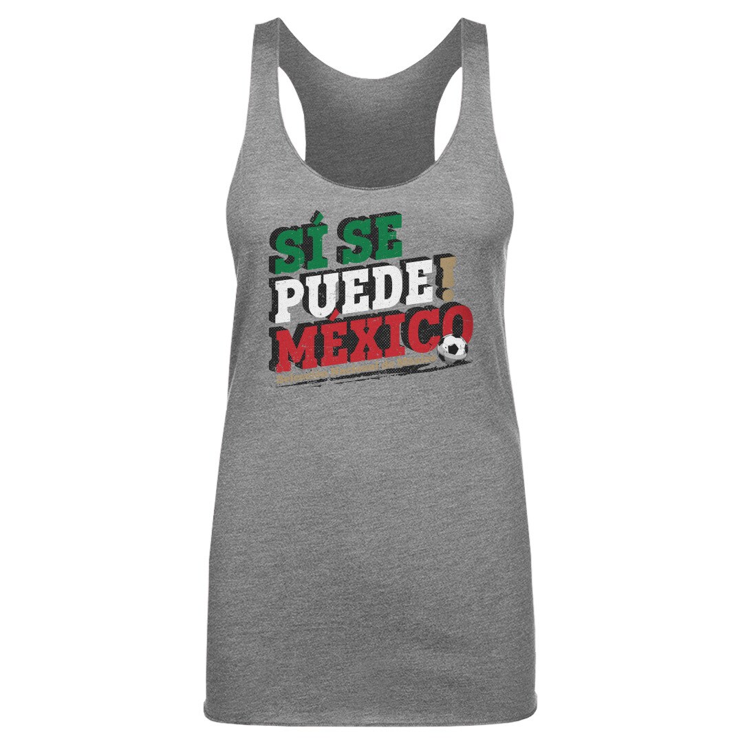 mexico national team 500 level women8217s si se puede tri-blend racerback tank top – gray Collection – Brazil World Cup Jerseys and T-Shirts