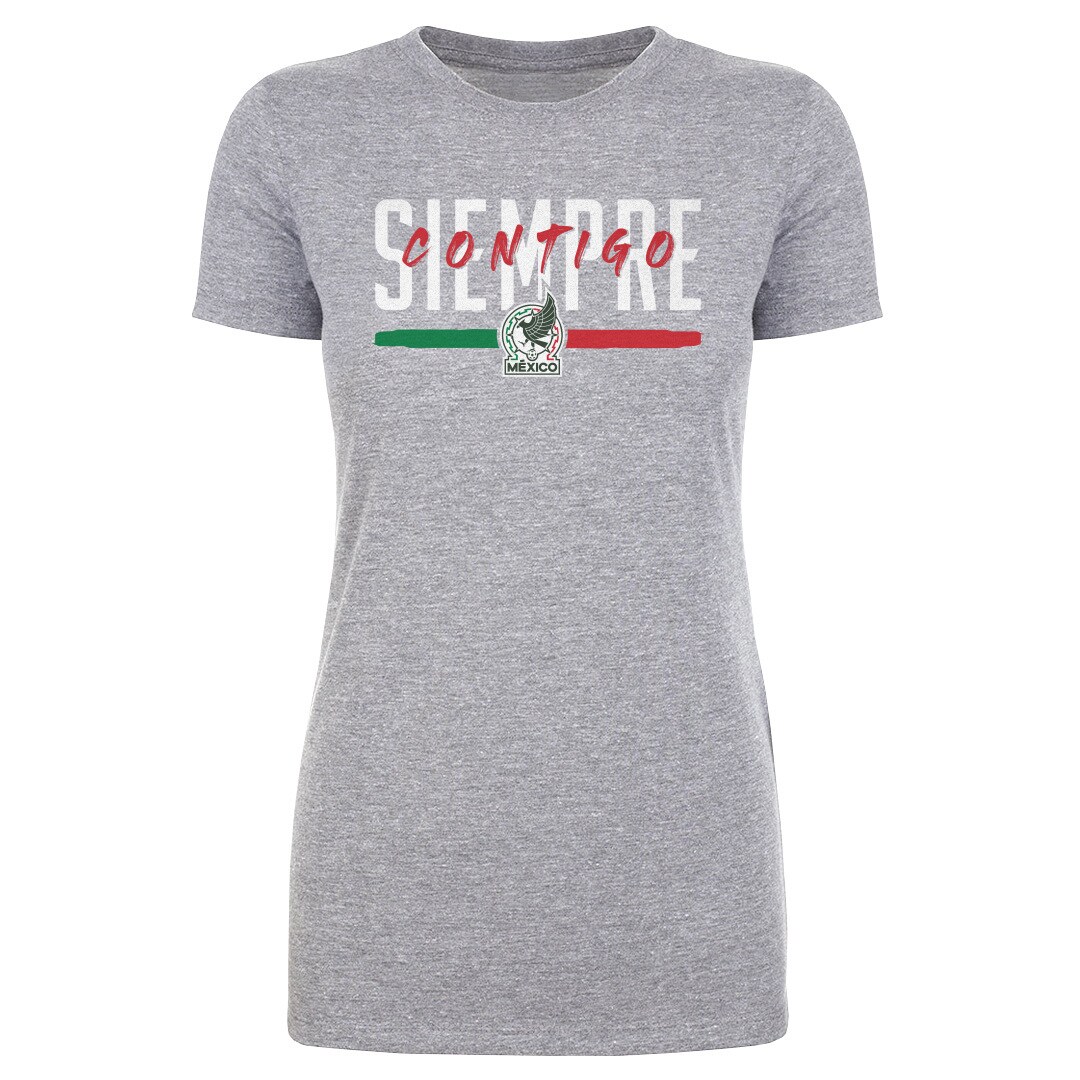 mexico national team 500 level women8217s siempre contigo t-shirt – heather gray Collection – Brazil World Cup Jerseys and T-Shirts