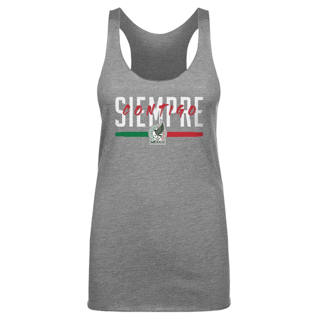 mexico national team 500 level women8217s siempre contigo tri-blend tank top – gray Collection – Brazil World Cup Jerseys and T-Shirts