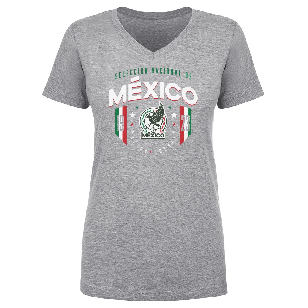mexico national team 500 level women8217s v-neck t-shirt – heather gray Collection – Brazil World Cup Jerseys and T-Shirts