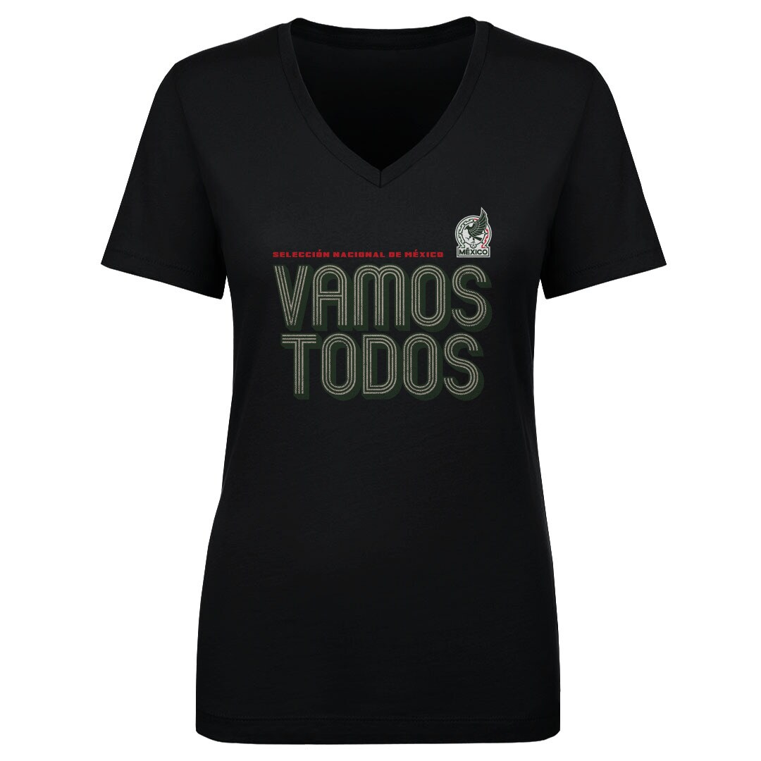 mexico national team 500 level women8217s vamos todos inline bold v-neck t-shirt – black Collection – Brazil World Cup Jerseys and T-Shirts