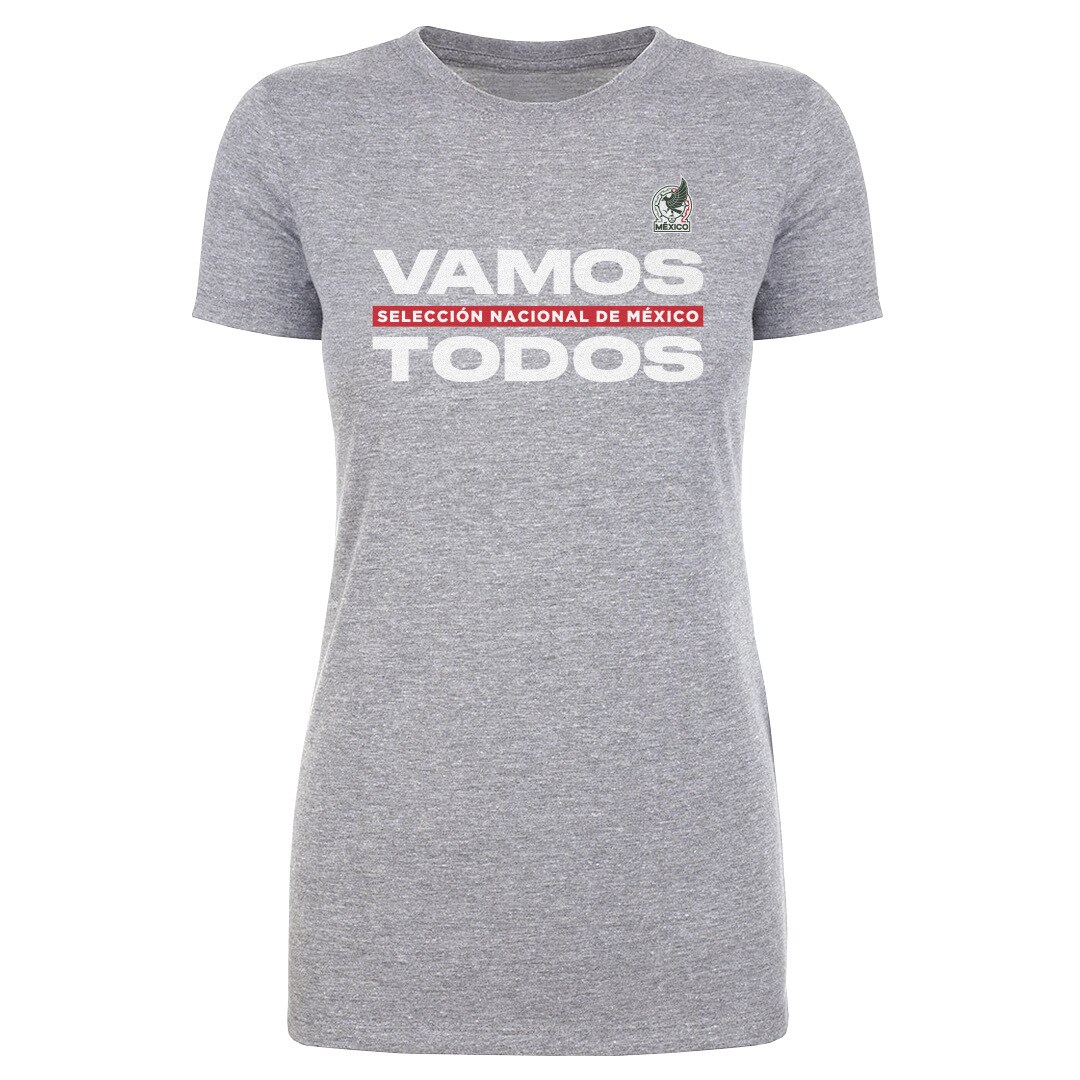 mexico national team 500 level women8217s vamos todos t-shirt – heather gray Collection – Brazil World Cup Jerseys and T-Shirts