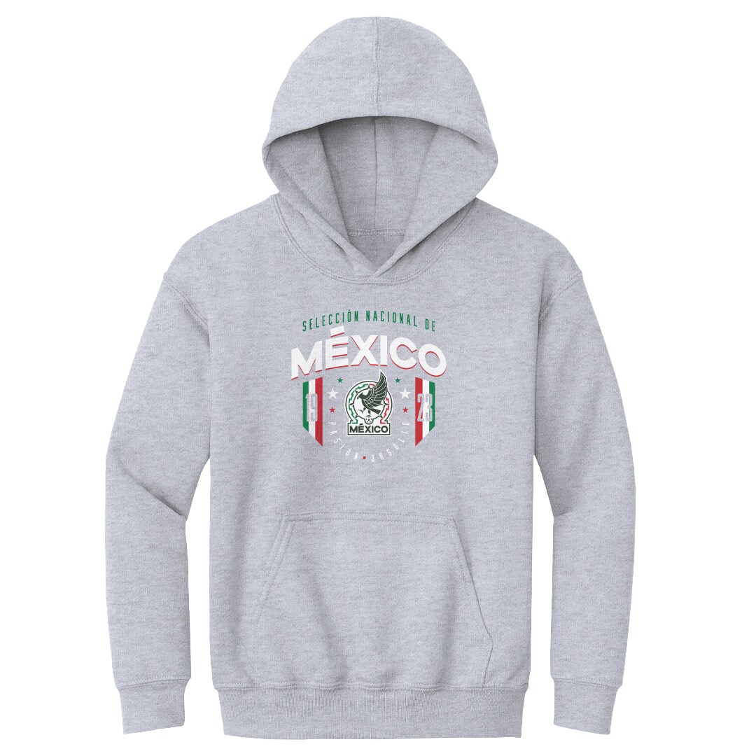mexico national team 500 level youth 1923 pullover hoodie – gray Collection – Brazil World Cup Jerseys and T-Shirts