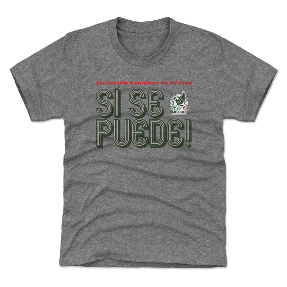 mexico national team 500 level youth si se puede inline bold t-shirt – gray Collection – Brazil World Cup Jerseys and T-Shirts