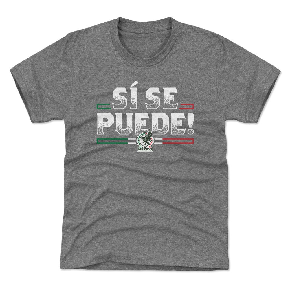 mexico national team 500 level youth si se puede t-shirt – gray Collection – Brazil World Cup Jerseys and T-Shirts