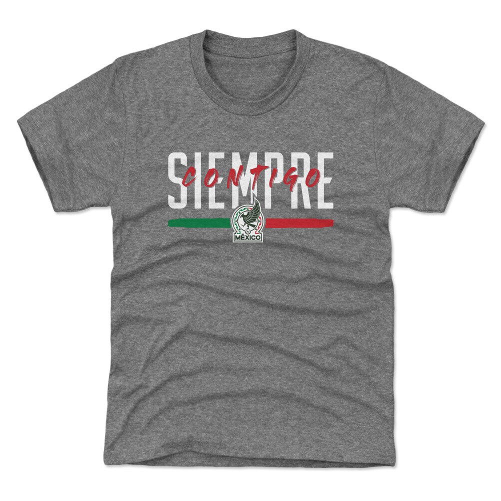 mexico national team 500 level youth siempre contigo t-shirt – gray Collection – Brazil World Cup Jerseys and T-Shirts