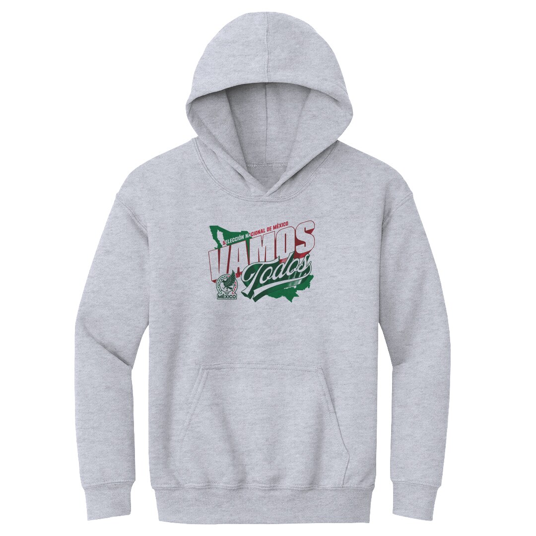 mexico national team 500 level youth vamos todos country pullover hoodie – gray Collection – Brazil World Cup Jerseys and T-Shirts