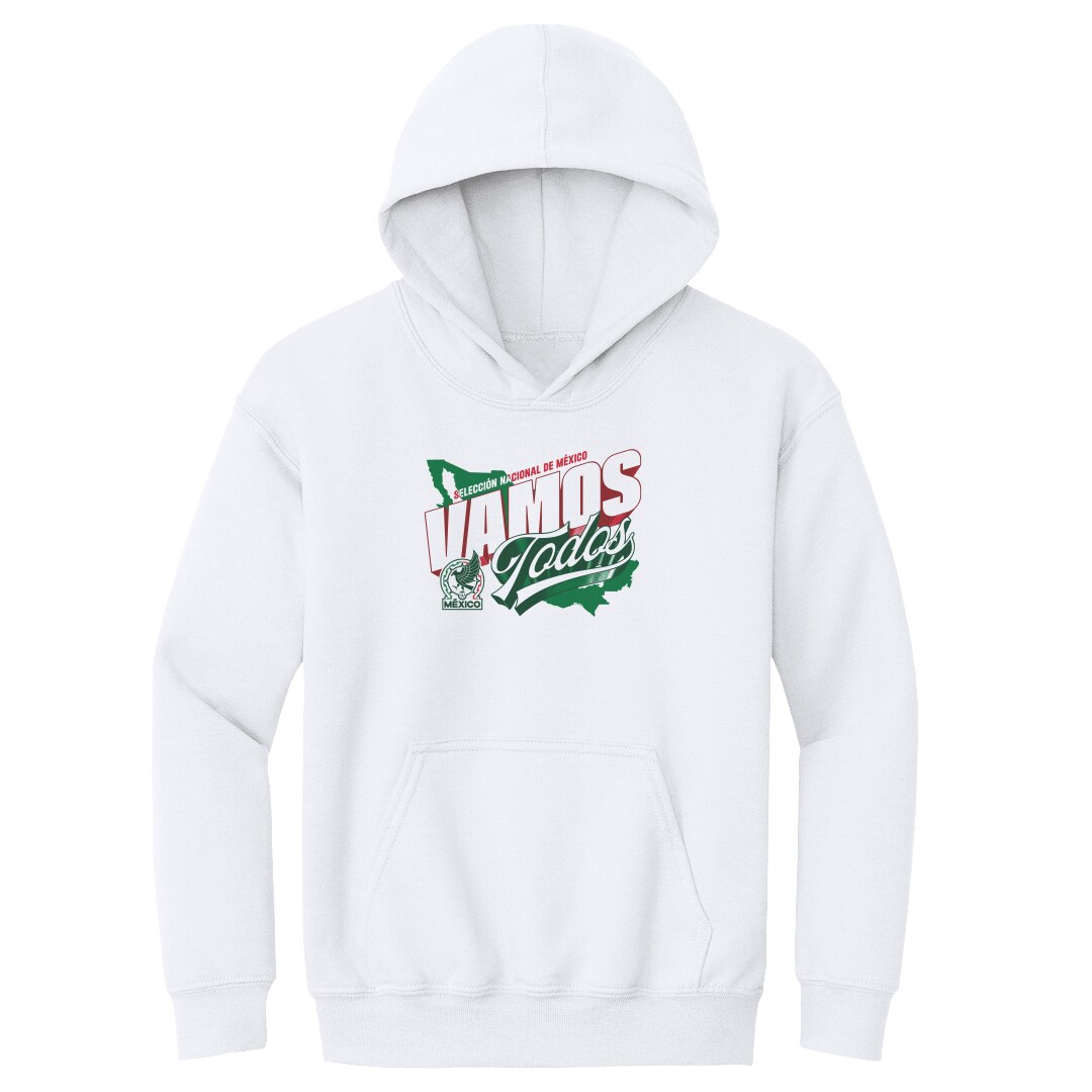 mexico national team 500 level youth vamos todos country pullover hoodie – white Collection – Brazil World Cup Jerseys and T-Shirts