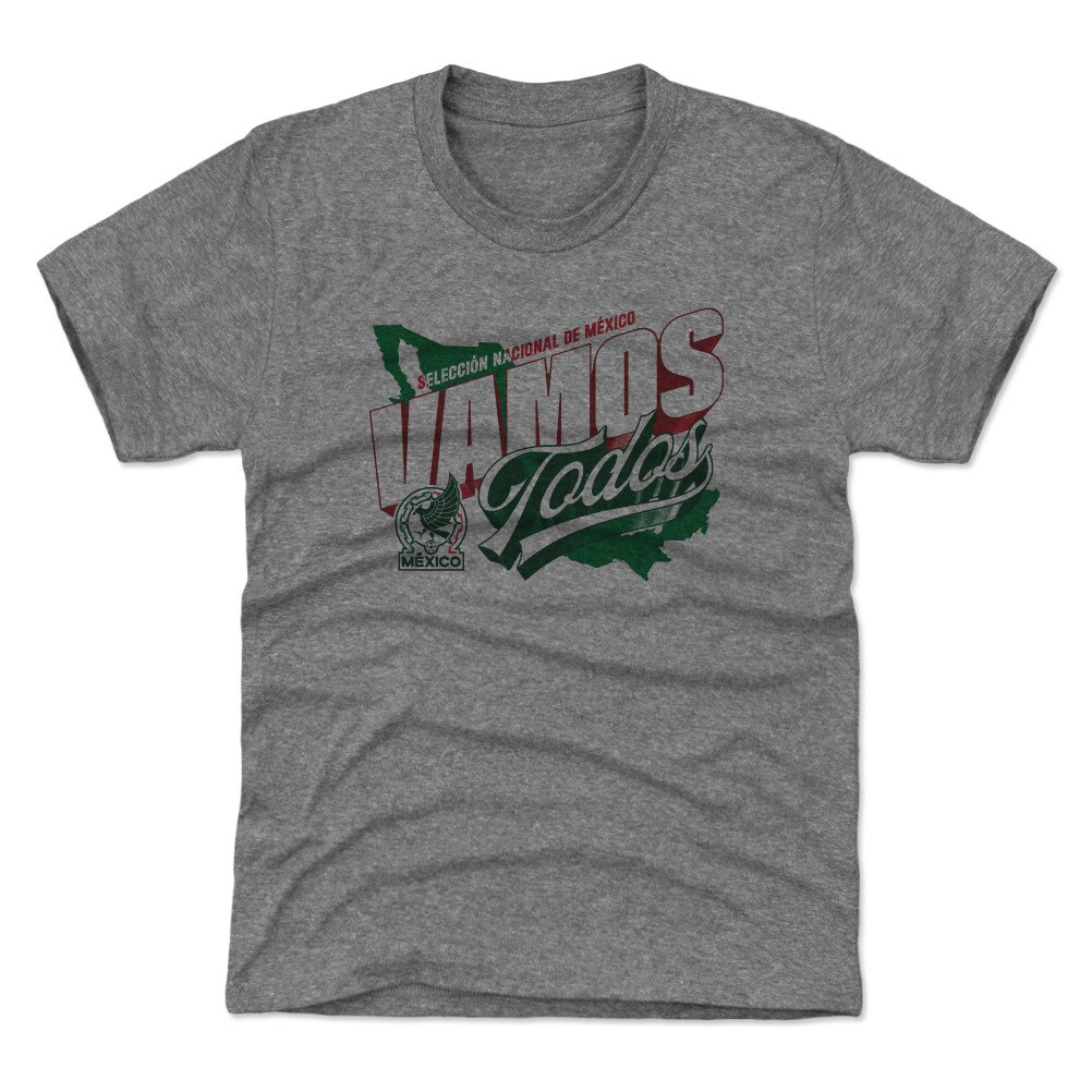 mexico national team 500 level youth vamos todos country t-shirt – gray Collection – Brazil World Cup Jerseys and T-Shirts