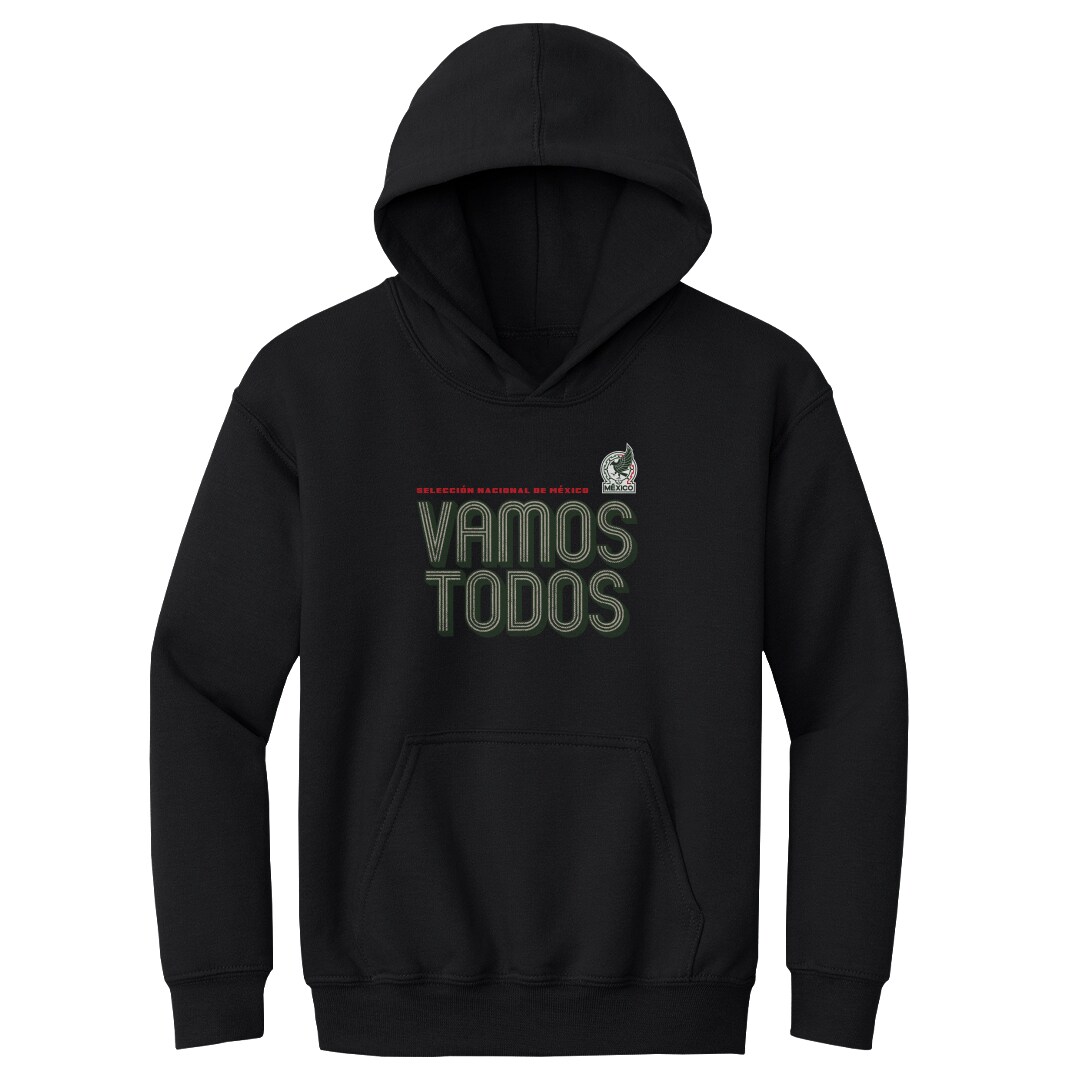 mexico national team 500 level youth vamos todos inline bold pullover hoodie – black Collection – Brazil World Cup Jerseys and T-Shirts
