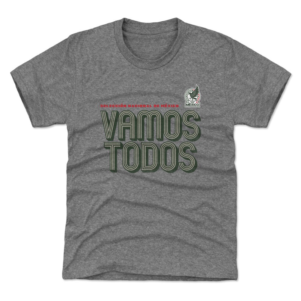 mexico national team 500 level youth vamos todos inline bold t-shirt – gray Collection – Brazil World Cup Jerseys and T-Shirts