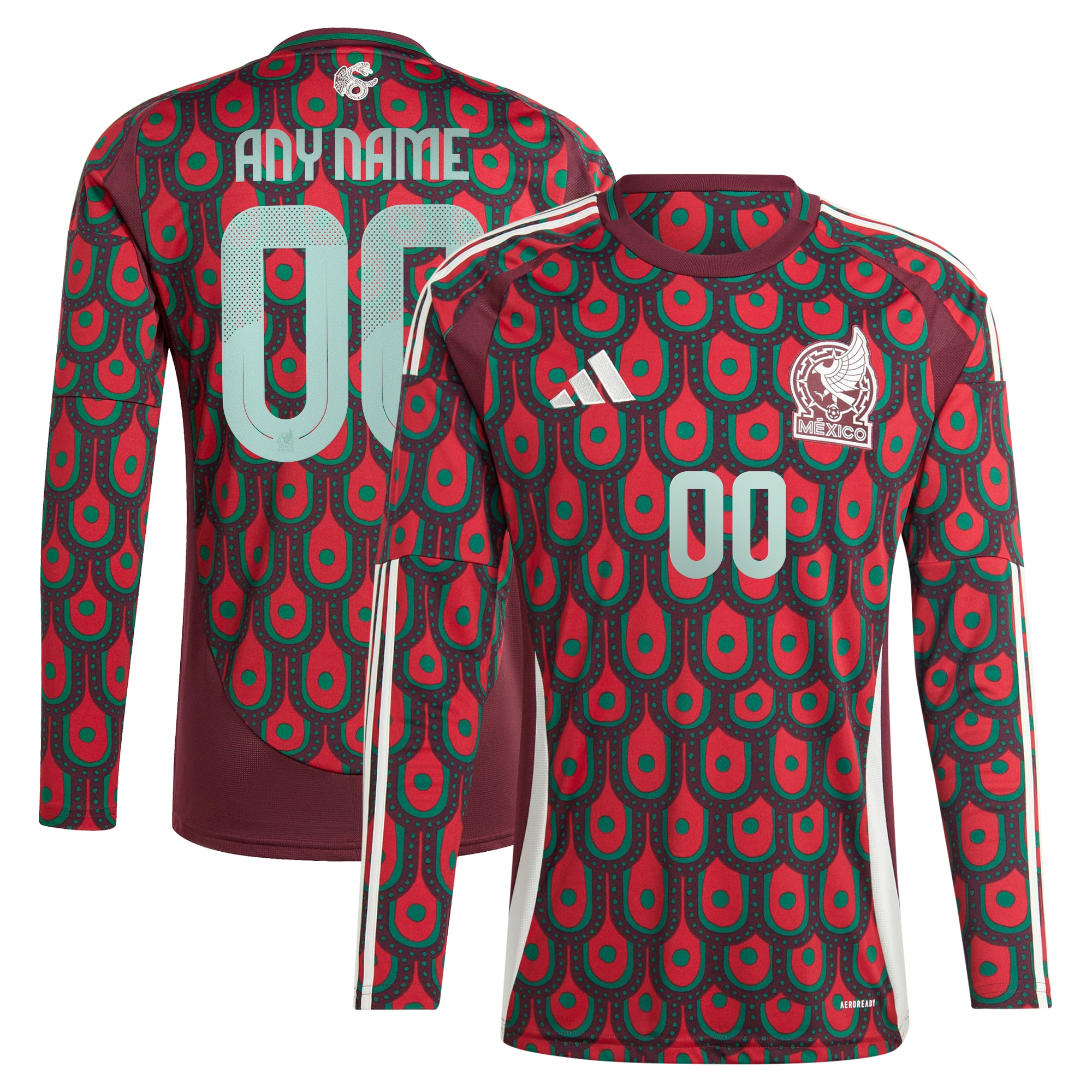mexico national team adidas 2024 home replica custom long sleeve jersey – burgundy Collection – Brazil World Cup Jerseys and T-Shirts