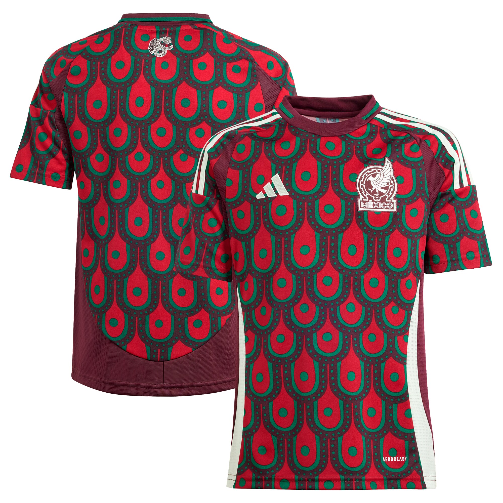 mexico national team adidas youth 2024 home replica jersey – burgundy Collection – Brazil World Cup Jerseys and T-Shirts