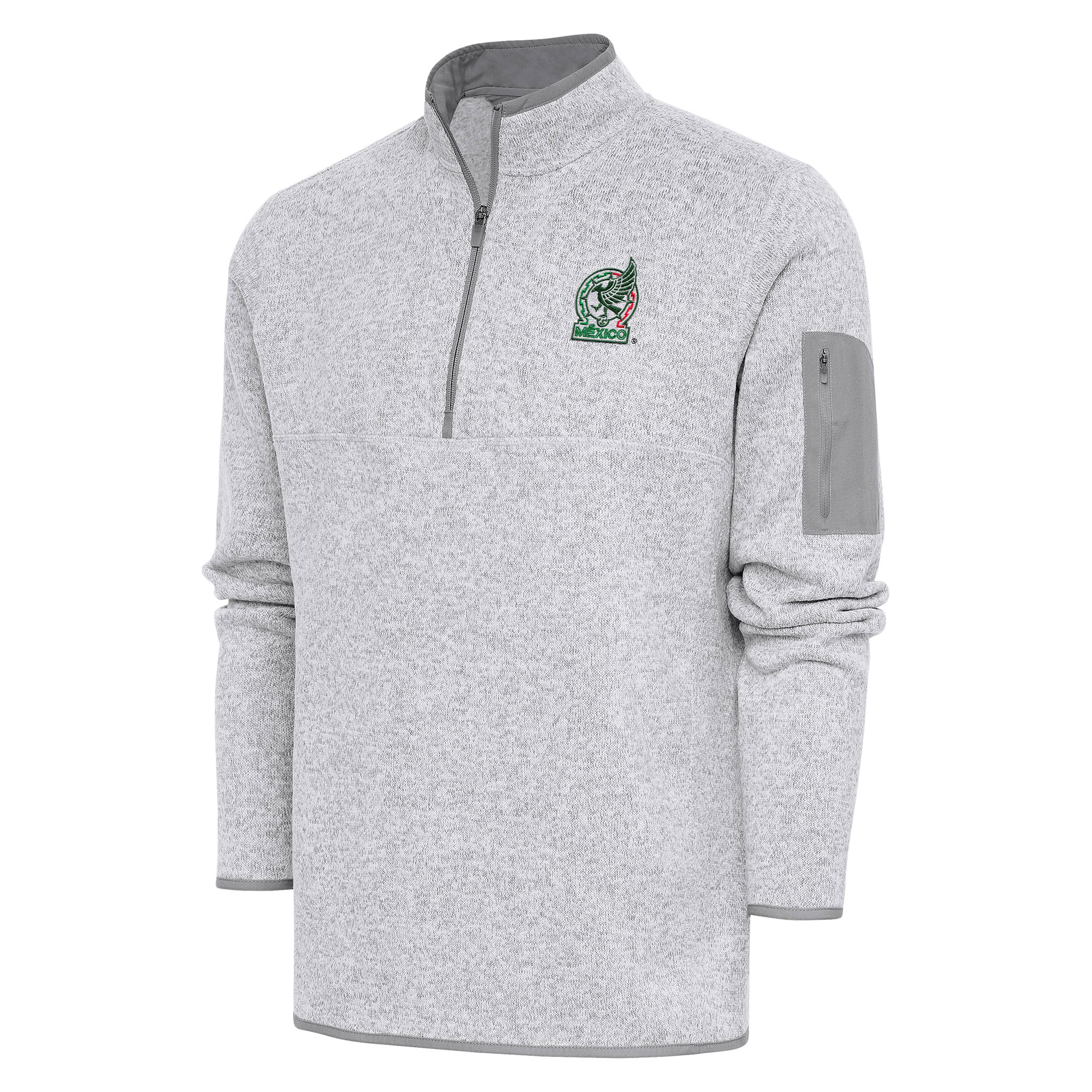 mexico national team antigua elevate quarter-zip pullover – heather gray Collection – Brazil World Cup Jerseys and T-Shirts