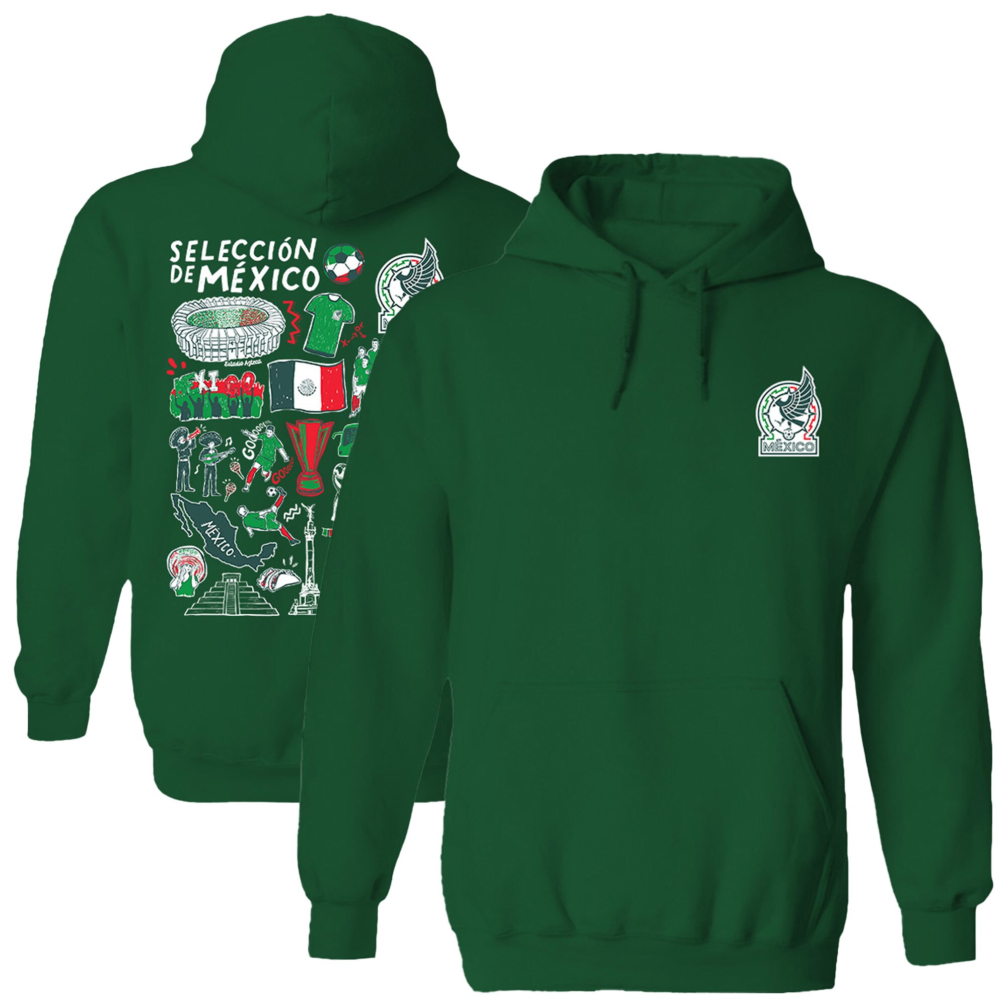 mexico national team vive la fete women8217s impressions artwork pullover hoodie – green Collection – Brazil World Cup Jerseys and T-Shirts