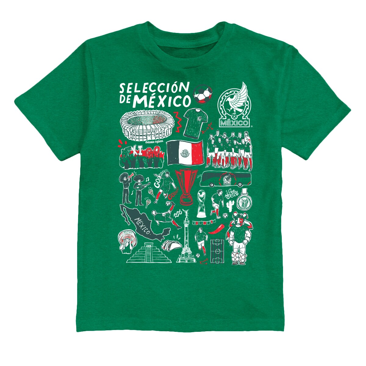 mexico national team vive la fete youth impressions artwork t-shirt – green Collection – Brazil World Cup Jerseys and T-Shirts