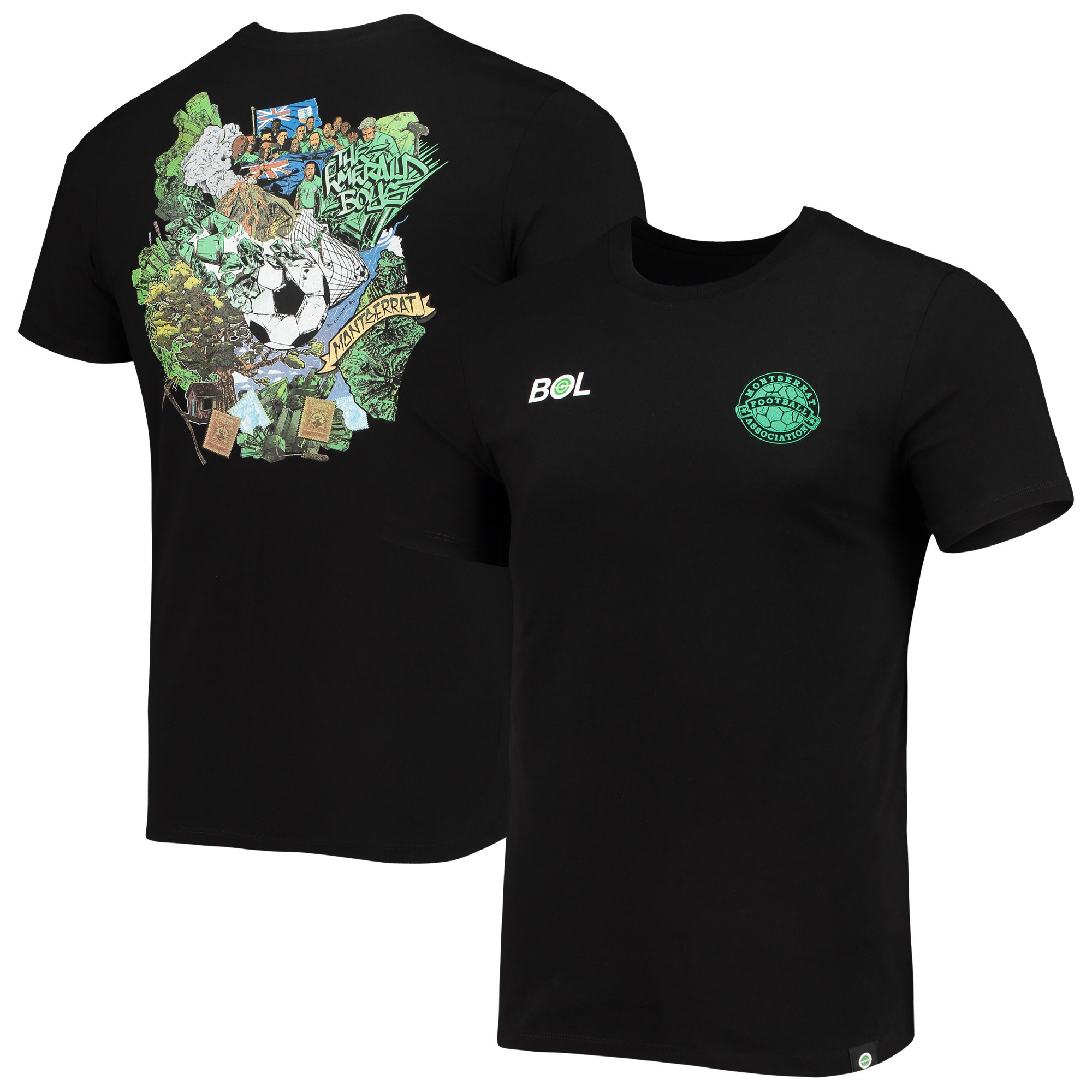 montserrat national team volcano t-shirt – black Collection – Brazil World Cup Jerseys and T-Shirts