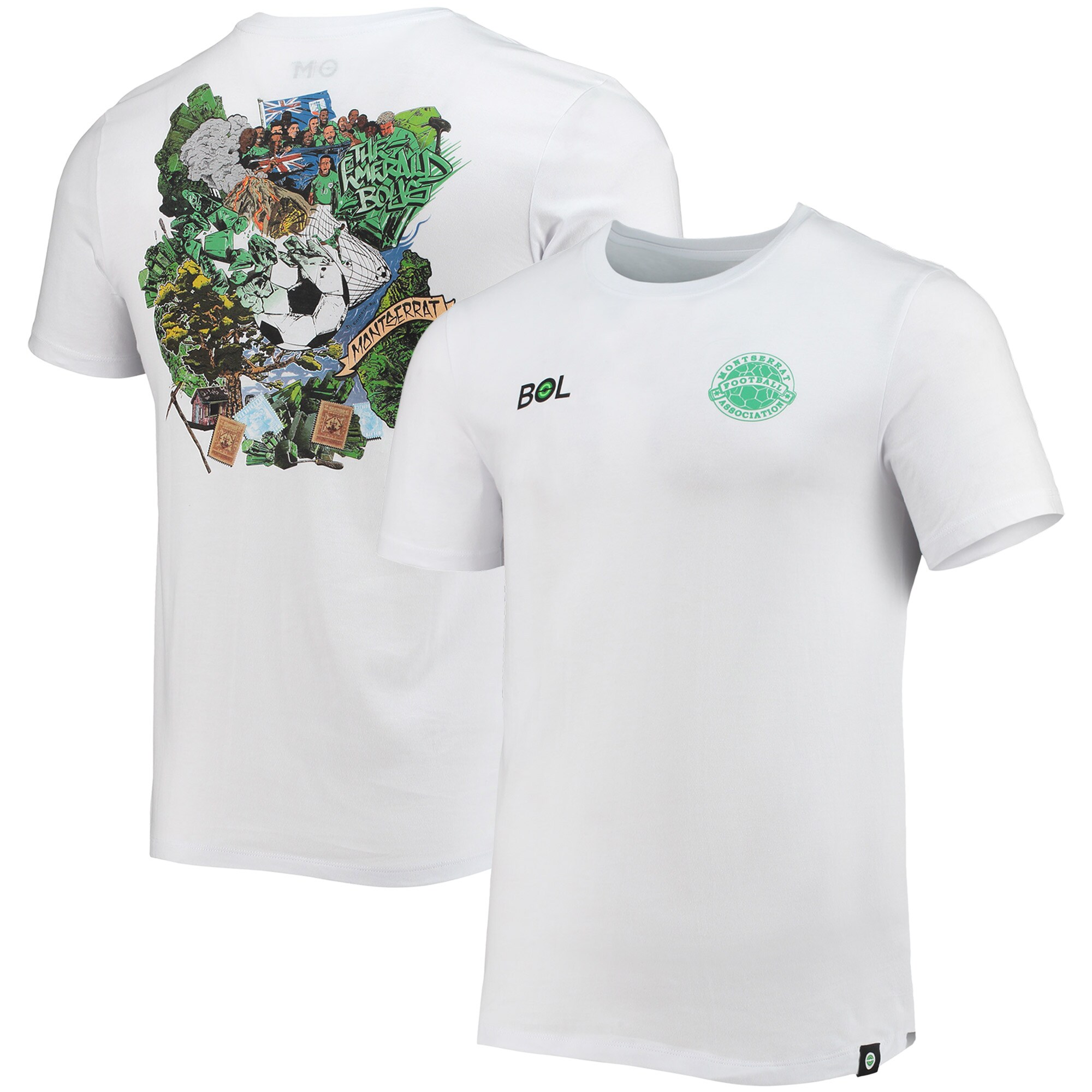 montserrat national team volcano t-shirt – white Collection – Brazil World Cup Jerseys and T-Shirts