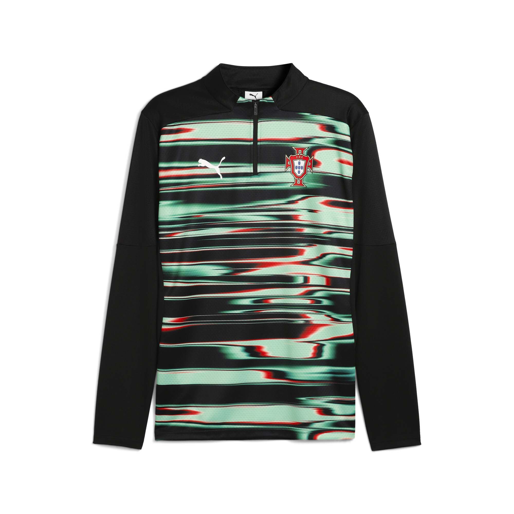 portugal national team puma 2025 pre-match quarter-zip top – black Collection – Brazil World Cup Jerseys and T-Shirts