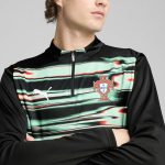 portugal national team puma 2025 pre-match quarter-zip top – black Collection – Brazil World Cup Jerseys and T-Shirts
