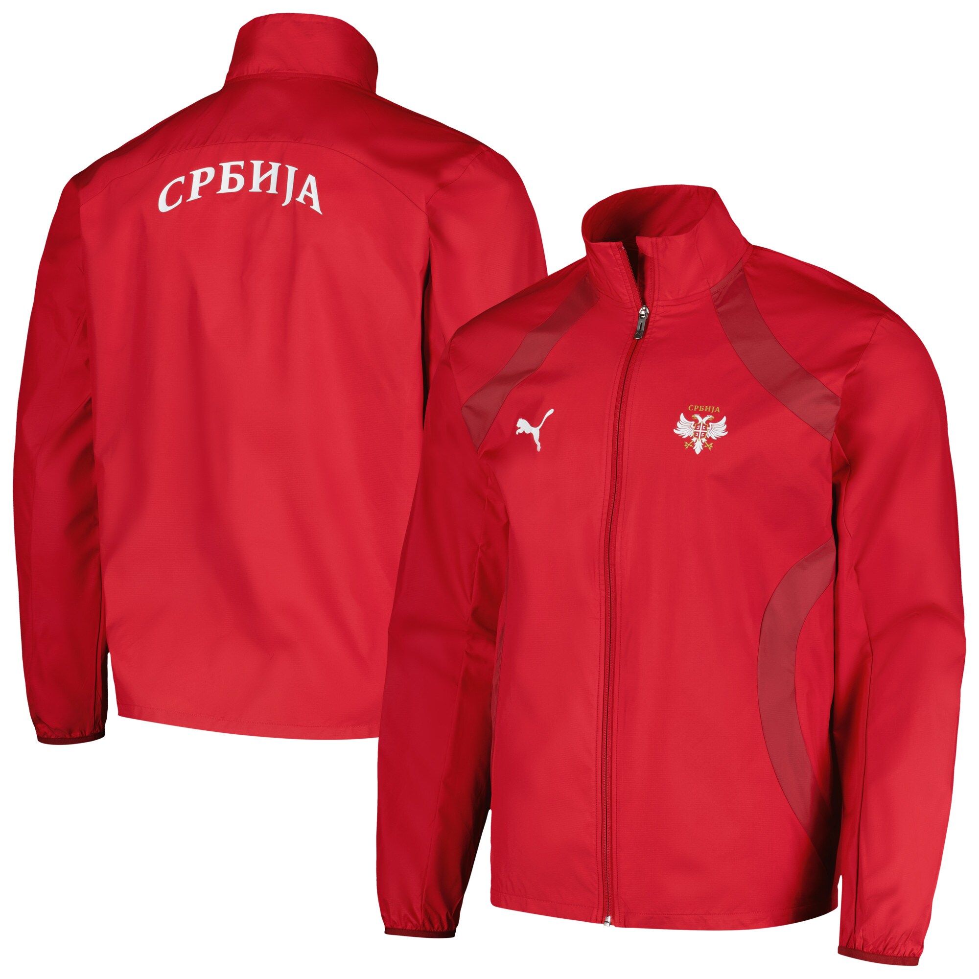 serbia national team puma 2024 pre-match full-zip hoodie jacket – red Collection – Brazil World Cup Jerseys and T-Shirts