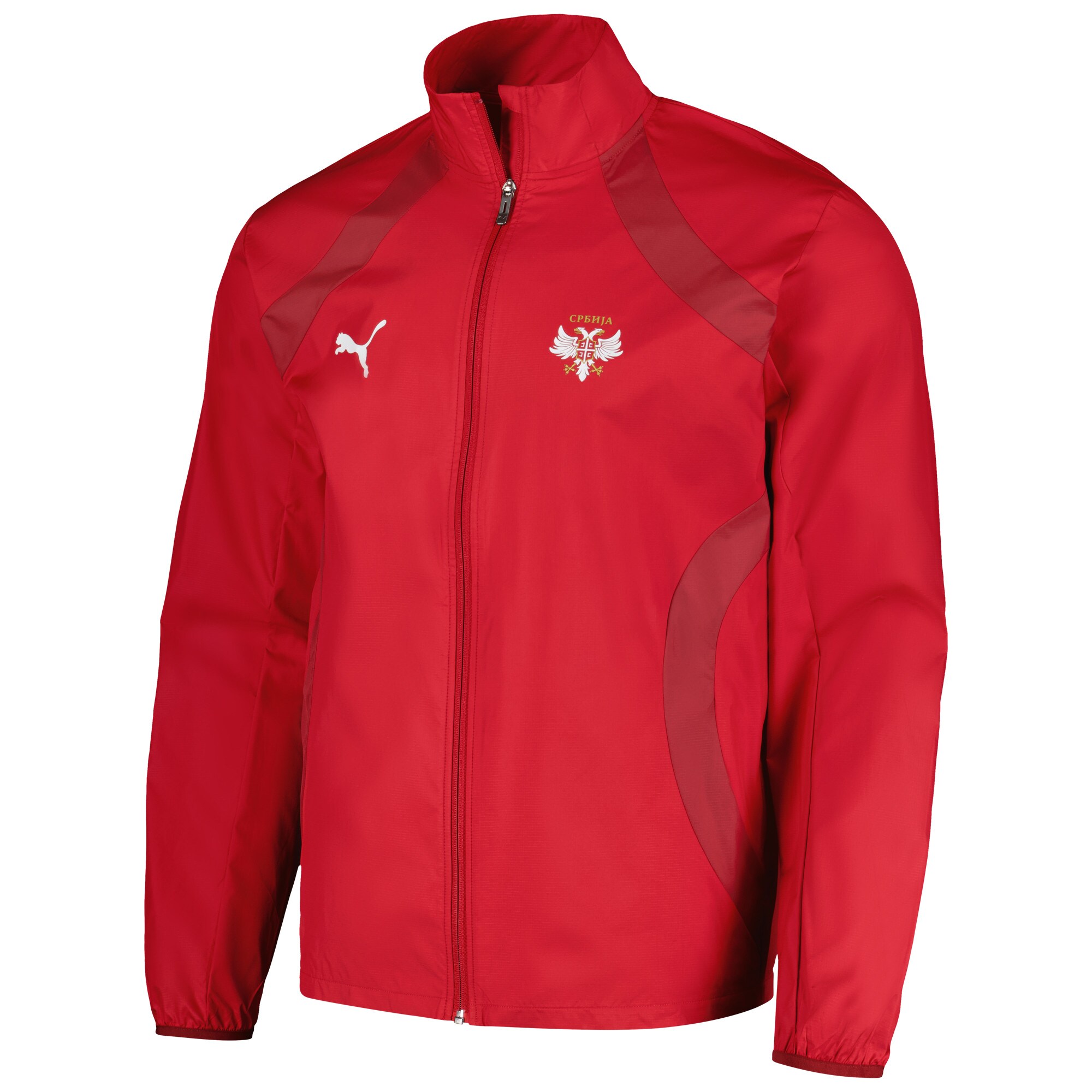 serbia national team puma 2024 pre-match full-zip hoodie jacket – red Collection – Brazil World Cup Jerseys and T-Shirts
