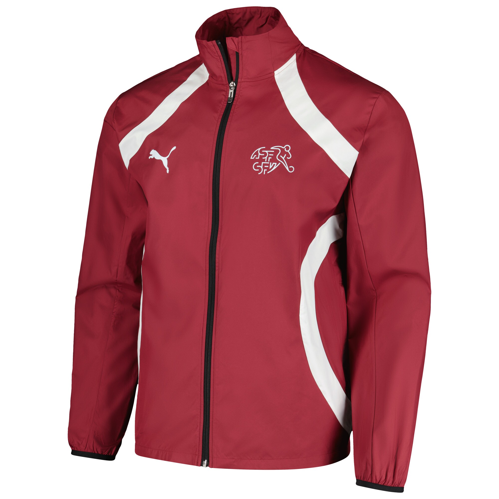 switzerland national team puma 2024 pre-match full-zip hoodie jacket – red Collection – Brazil World Cup Jerseys and T-Shirts